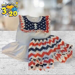 July 4th holiday dress and diaper cover size 6-9 months